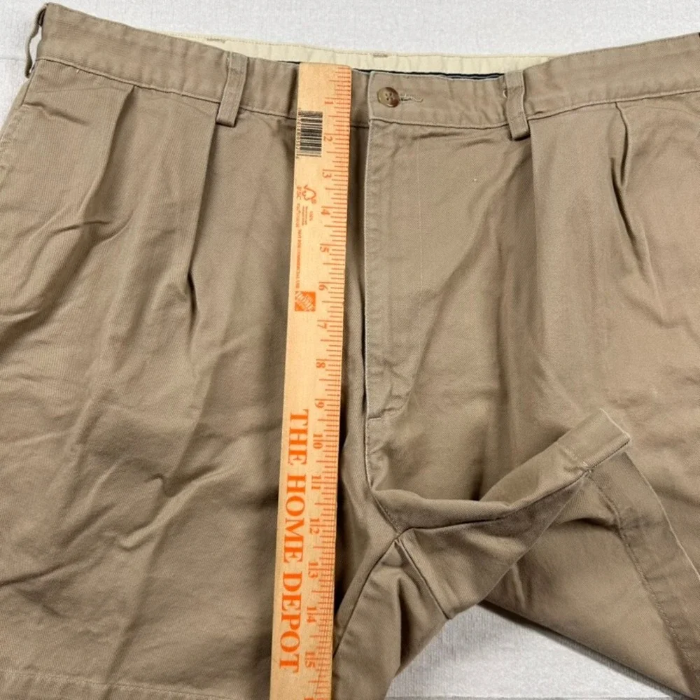 Vintage Polo Ralph Lauren Shorts Mens 38 Pleated Chino Tan Khaki Made in USA